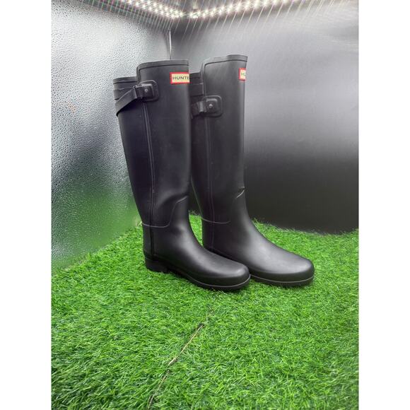 Hunter- Tall Rain Boots- Black- Size 6W - Picture 1 of 10